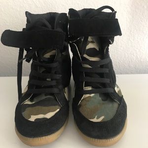 SOLD—Topshop Hightop Sneakers in Camo Print